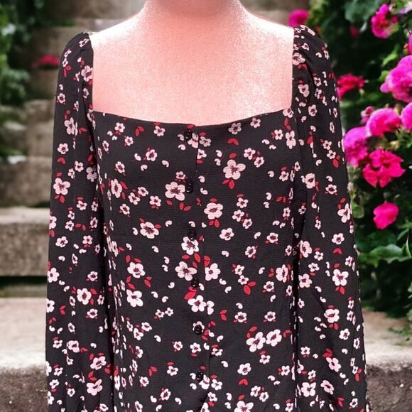 LUSH NWT WOMENS LARGE TOP BLOUSE FLORAL - Picture 3 of 8